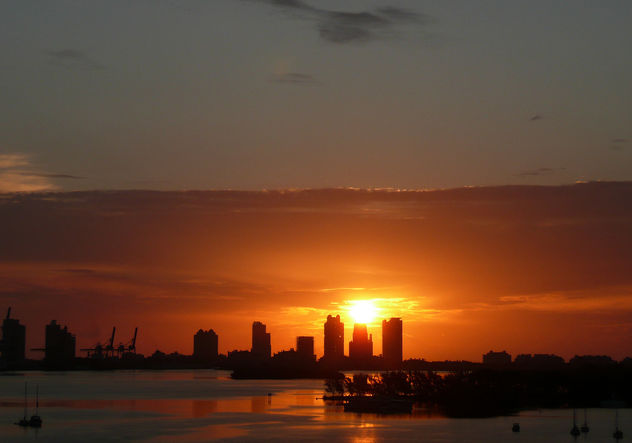Miami Beach and Port of Miami Skyline - image #278777 gratis
