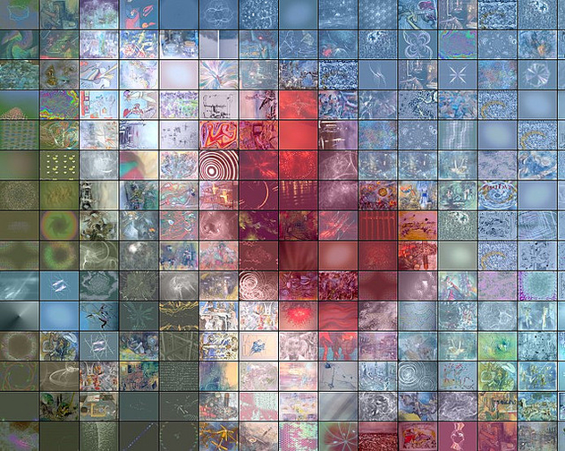 Red and White Flower - Fractal Mosaic, v.2 - image #279617 gratis