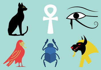 Vector Set of Egyptian Symbols - vector gratuit #297837 