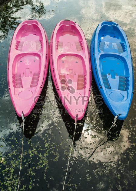 Colorful kayaks docked - image #301667 gratis