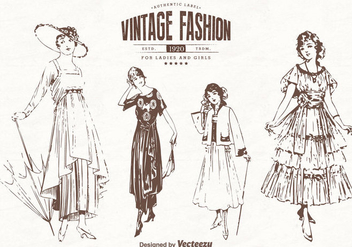 Free Lady Old Style Clothes Vector - Free vector #302127