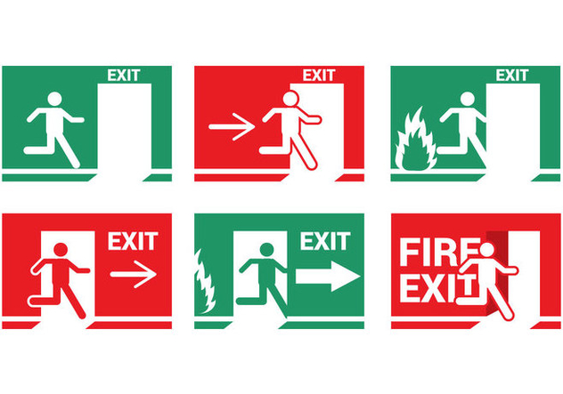 Fire Emergency Exit Vector - Free vector #303067