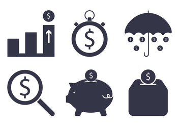 Time Is Money Black Icon - Free vector #304157