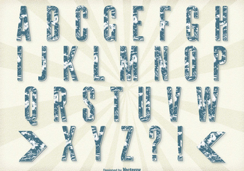 Retro Grunge Style Alphabet Set - Kostenloses vector #304417