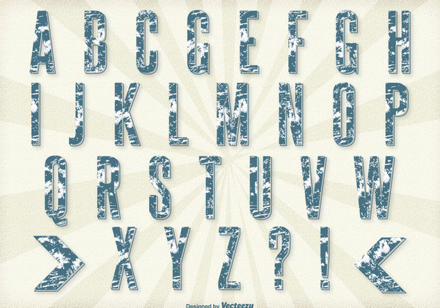 Retro Grunge Style Alphabet Set - бесплатный vector #304417