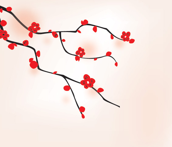 Oriental Flower Tree Background Free Vector Download 304437 Cannypic