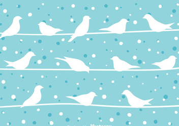 Bird On a Wire At Winter Vector - Free vector #304947