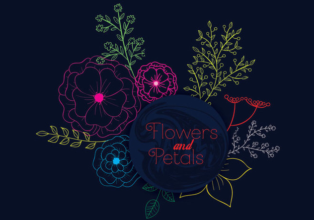 Flower and Petals - vector gratuit #305127 
