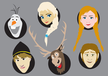 Frozen Cartoon Characters - vector gratuit #305807 