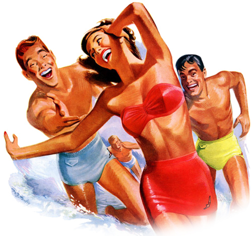 Portion of a vintage 1950s Jantzen bathing suit advertisement - image gratuit #314257 