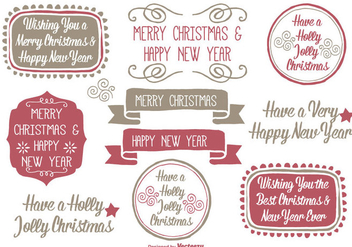 Hand Drawn Style Christmas Label Set - Free vector #326607