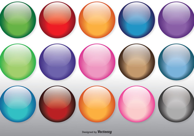 Colorful Glossy Orbs Set - vector gratuit #327077 