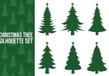 Christmas tree silhouette vectors - бесплатный vector #327117