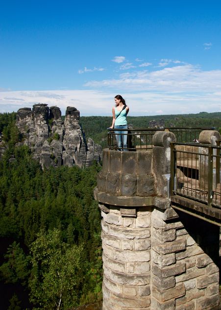 Girl on observation deck of castle - Free image #334207