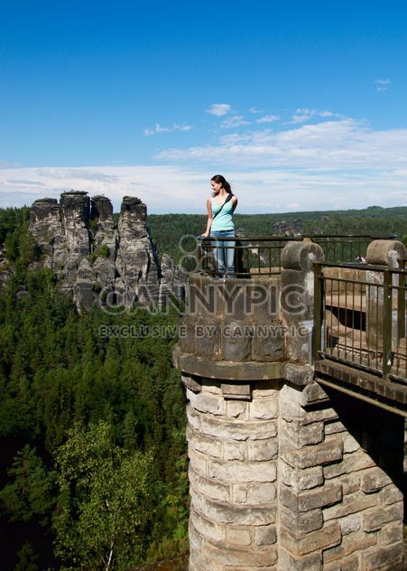 Girl on observation deck of castle - image gratuit #334207 