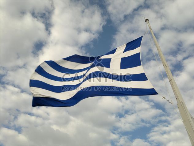 National Flag of Greece flying in sky - Free image #335227
