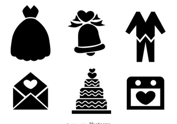 Wedding Black Icons - Free vector #335967