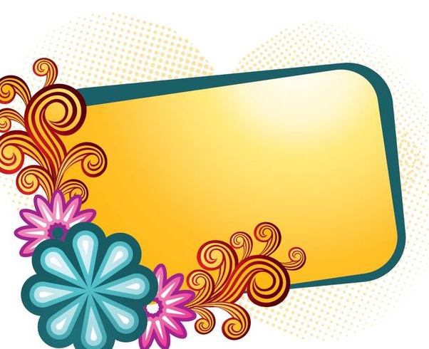 Orange Banner Colorful Swirls Frame Free Vector Download 336417
