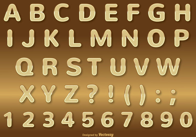 Gold Alphabet Set - Free vector #336957