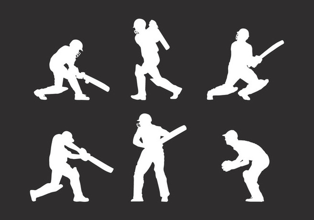 Silhouette Cricket Player Vector - Free vector #338047