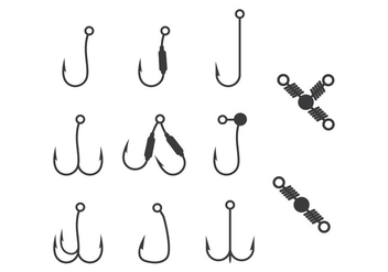 Fish Hook Silhouette - Free vector #341997