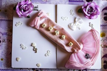 decorative still life with ribbons and flowers - Free image #342147