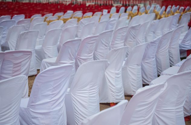 Wedding chairs in white fabric - Free image #344527