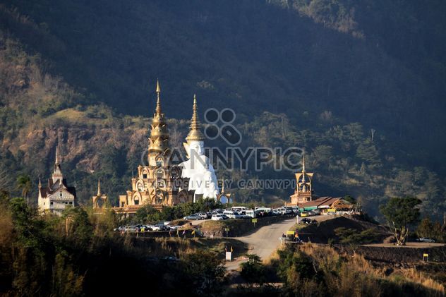 Big Five sitting Buddha statues and temple, Thailand - бесплатный image #346547