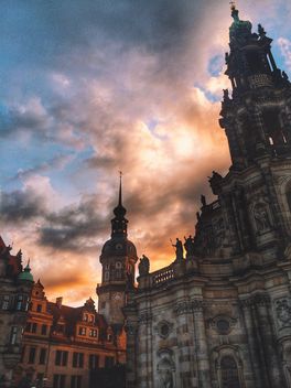 Hofkirche Cathedral in Dresden at dusk, Germany - бесплатный image #346567