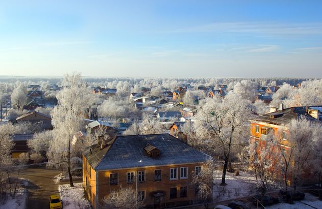 Aerial view on houses of Podolsk in winter - бесплатный image #346997