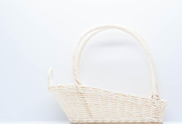 White wicker basket on white background - image gratuit #347237 