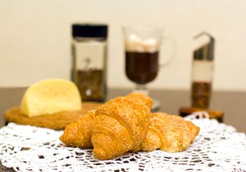 Croissants, cheese and coffee for breakfast - Free image #347937