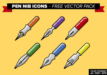 Pen Nib Icons Free Vector Pack - vector gratuit #348287 