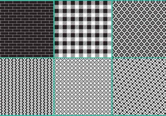 Black And White Block Patterns - Kostenloses vector #349367
