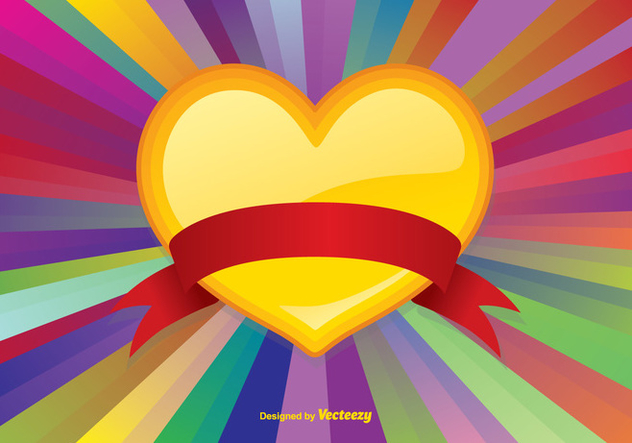 Colorful Heart Vector Background - vector gratuit #350037 