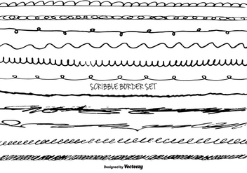 Hand Drawn Scribble Style Vector Border Set - vector gratuit #350497 