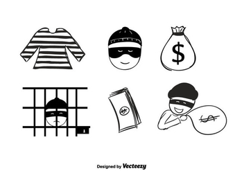 Hand Drawn Robber Vector - Free vector #350737