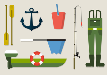 Vector Collection of Fishing Clothing Equipment - бесплатный vector #350867
