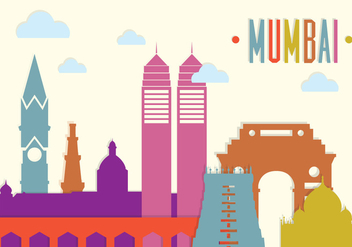 Mumbai Landscape in Vector - vector gratuit #350877 
