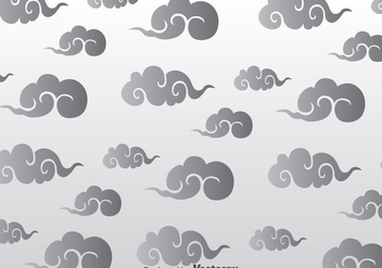 Gray Chinese Clouds Pattern - Free vector #351907