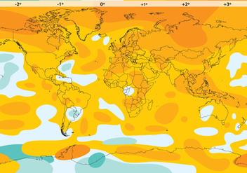Global Warming Vector Map - Kostenloses vector #352817