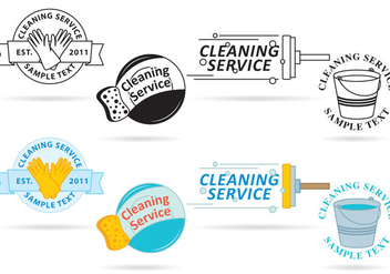 Cleaning Service Logo Vectors - Free vector #353637