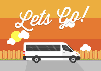 Let's Go! Minibus Vector - Free vector #355157