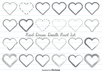 Hand Drawn Doodle Hearts Set - Free vector #358347