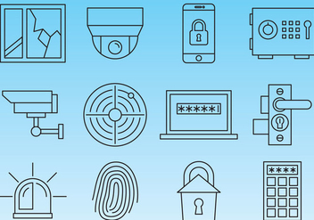 Security Line Icons - vector #360107 gratis