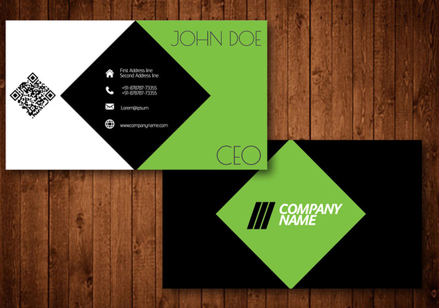 Green Diamond Creative Business Card - Free vector #361977