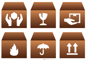 Fragile Icons On Box - Free vector #362907