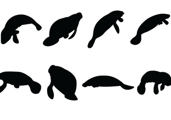 Free Manatee Silhouettes Vector - Free vector #365697