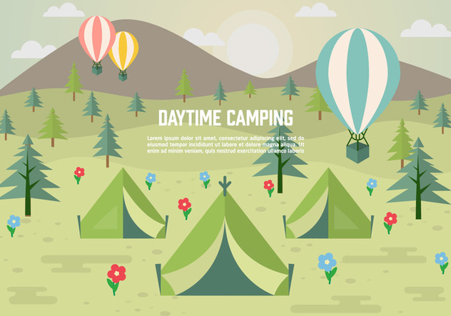 Free Daytime Vector Camping - vector gratuit #372397 