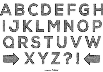 Grunge Stripes Alphabet Set - vector gratuit #373377 